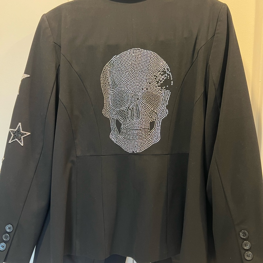 Custom Made Plus Size Scull Blazer In Rinstones - image 5